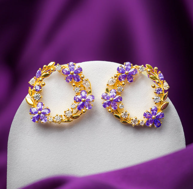Violet Grace Wreath Stud Earrings