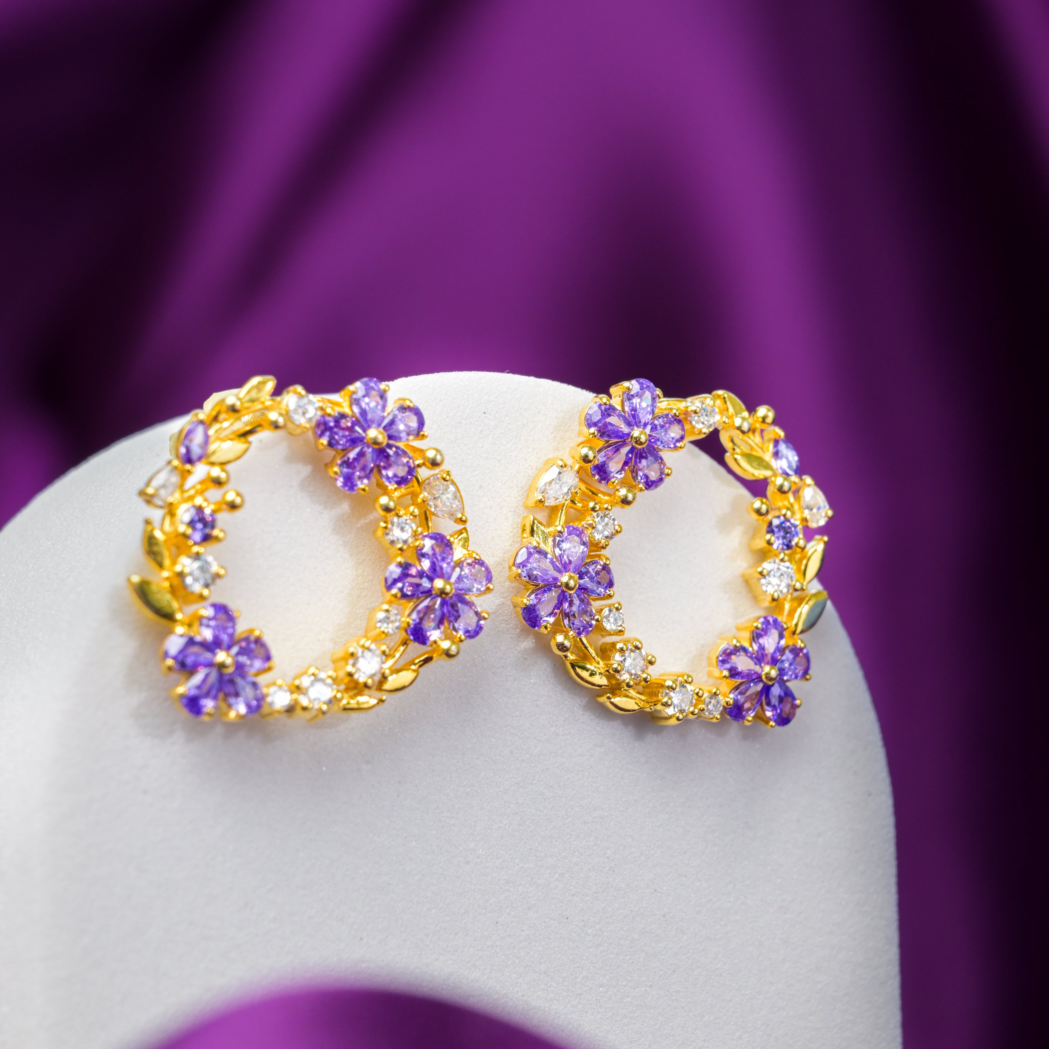 Violet Grace Wreath Stud Earrings