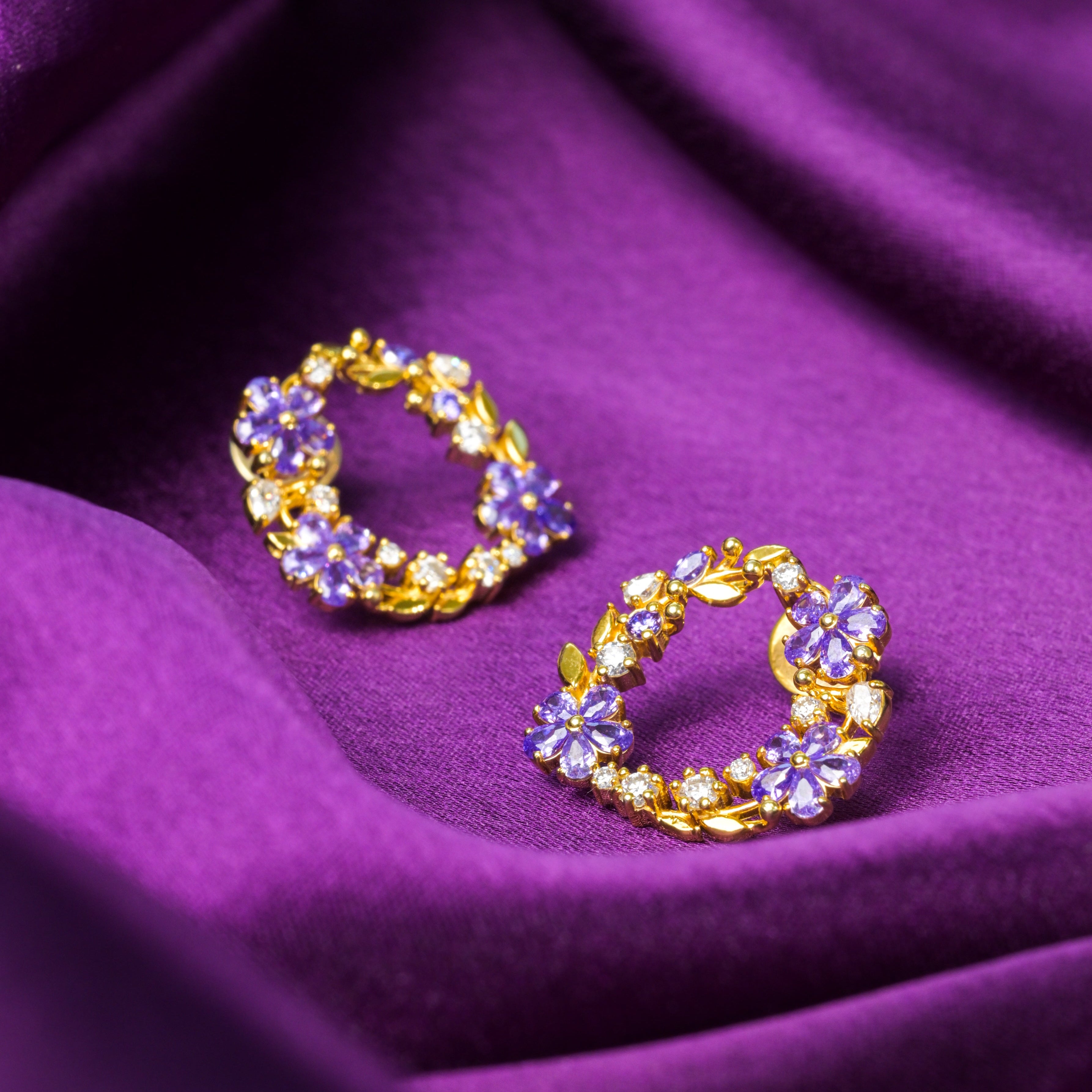 Violet Grace Wreath Stud Earrings
