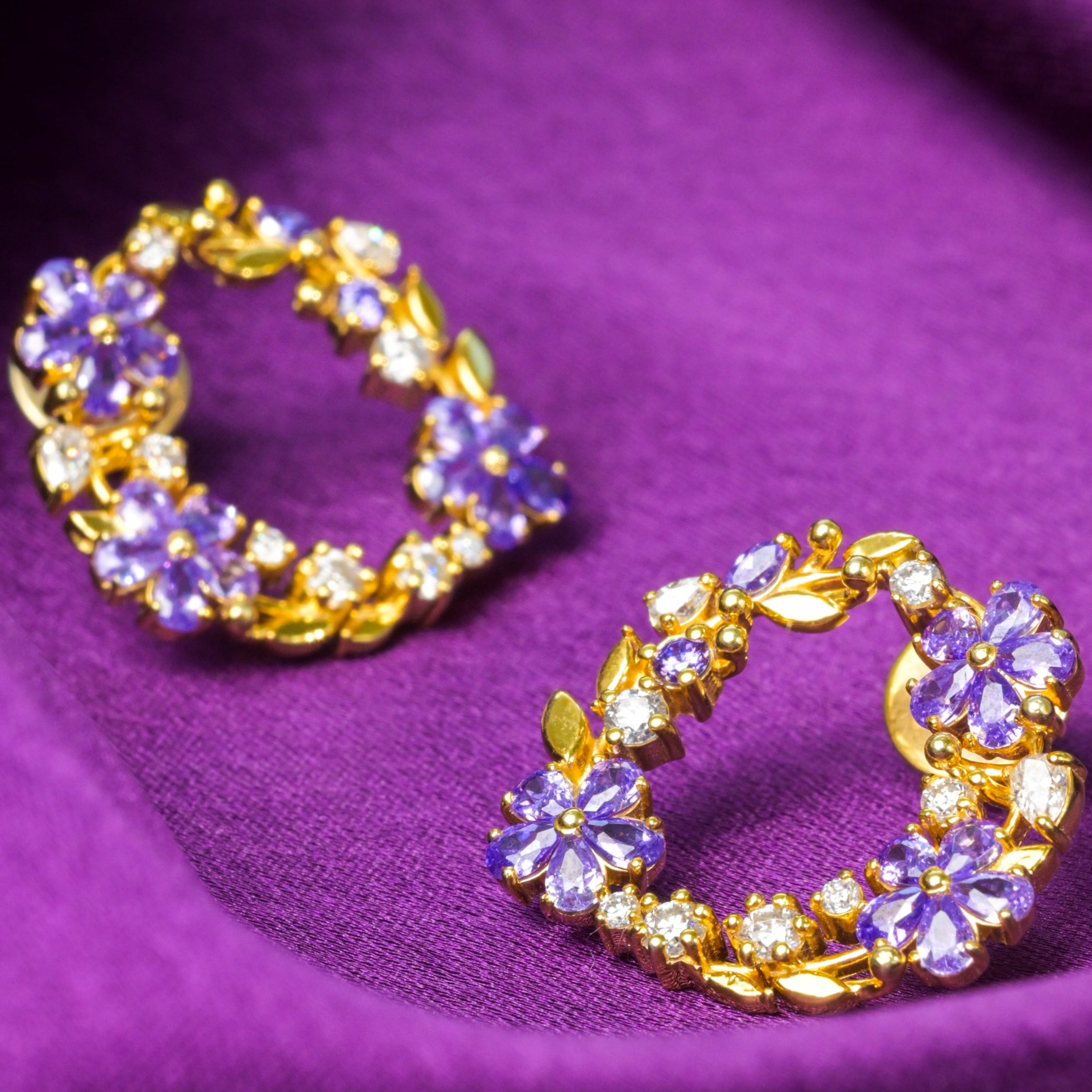Violet Grace Wreath Stud Earrings