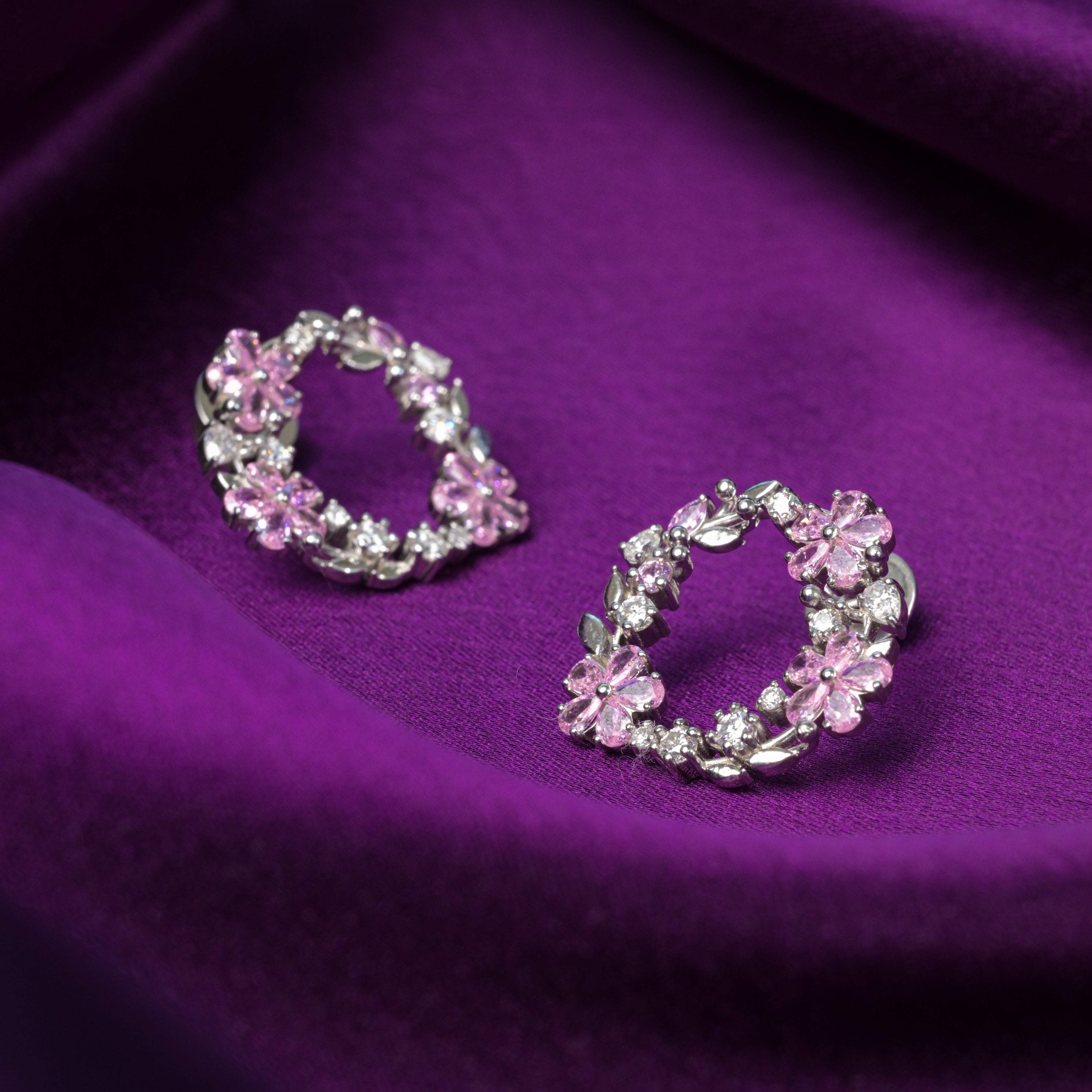 Rosé Bloom Wreath Stud Earrings
