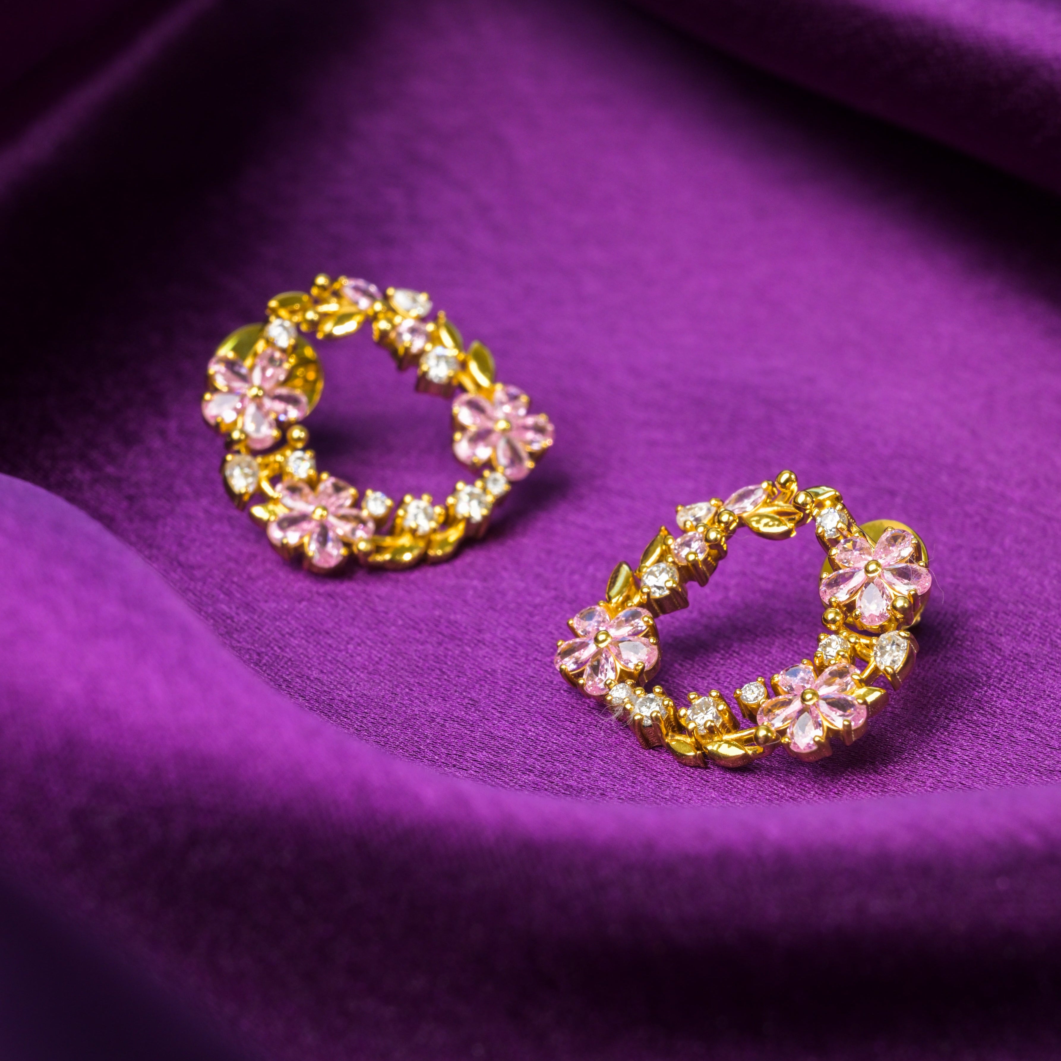 Blush Aura Wreath Stud Earrings