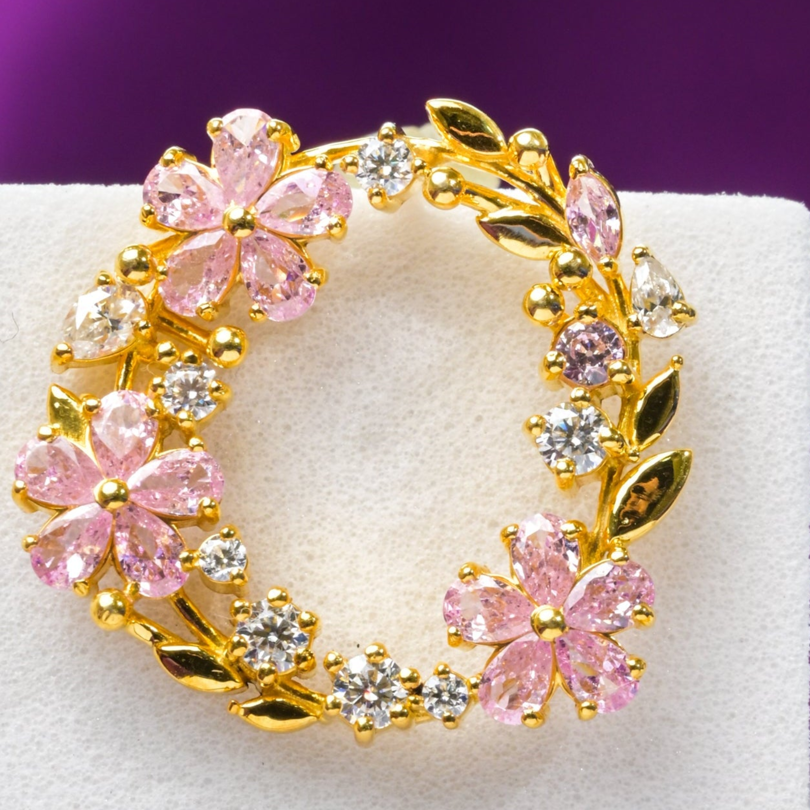 Blush Aura Wreath Stud Earrings