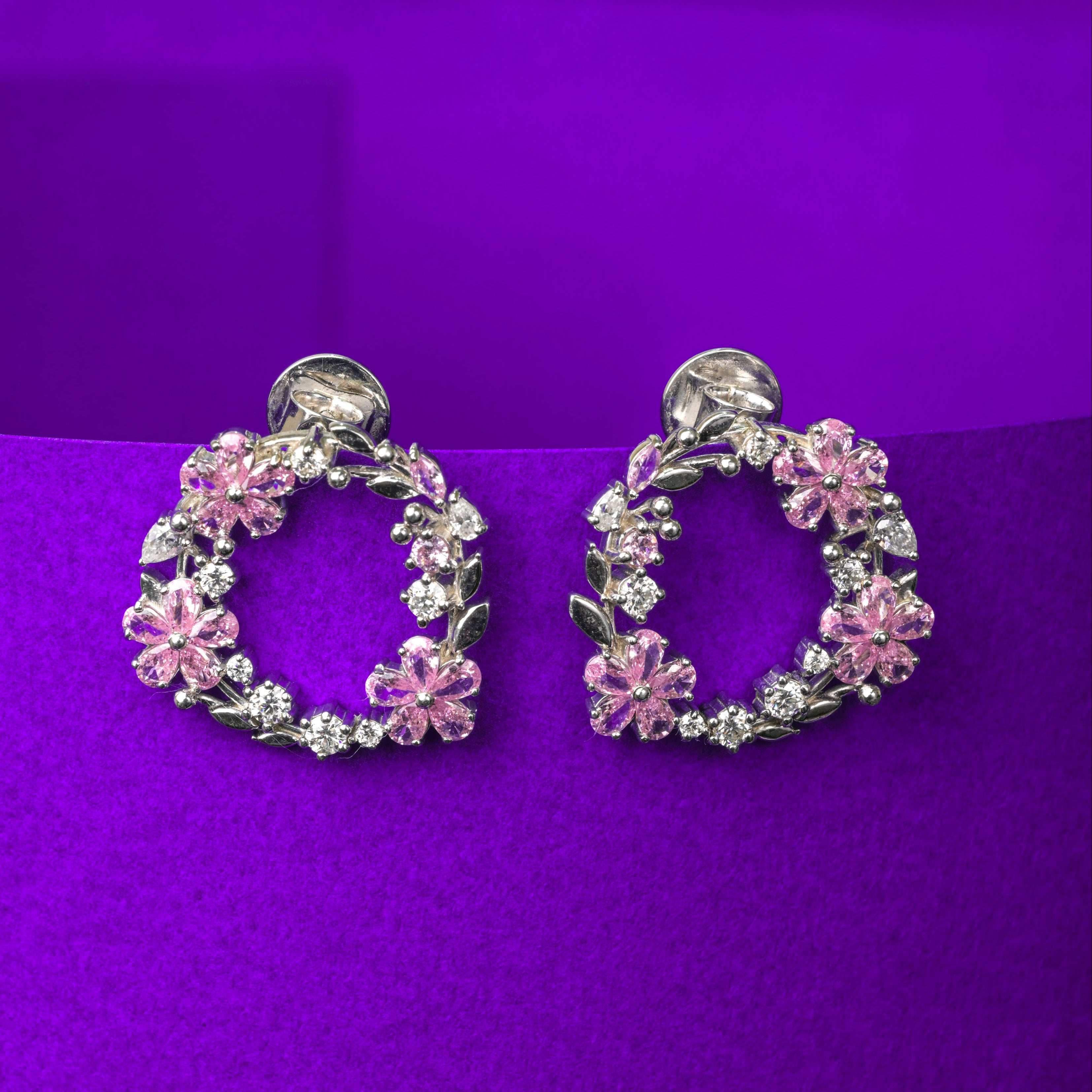 Rosé Bloom Wreath Stud Earrings