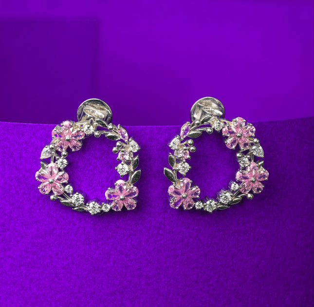 Rosé Bloom Wreath Stud Earrings