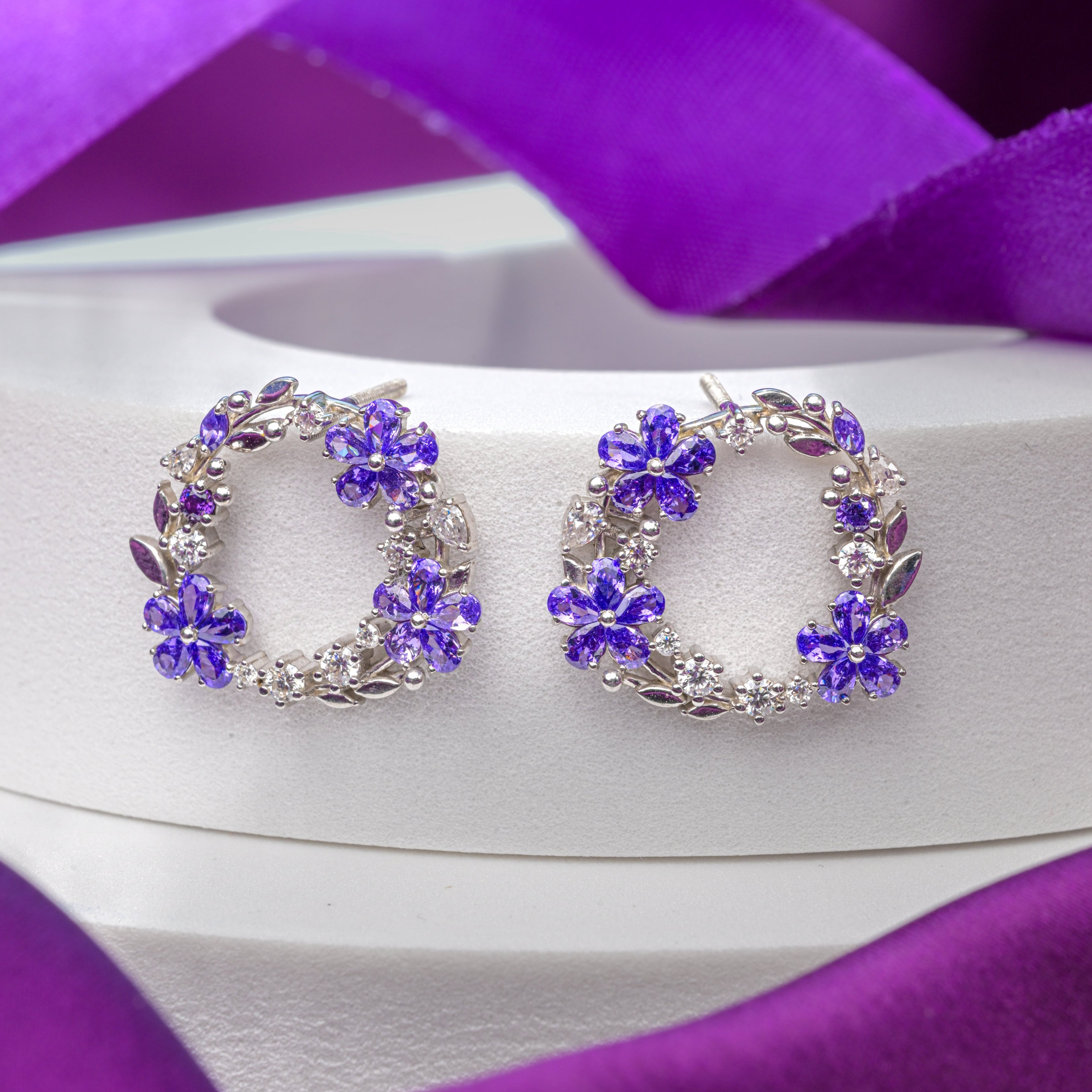 Lavender Royale Wreath Stud Earrings