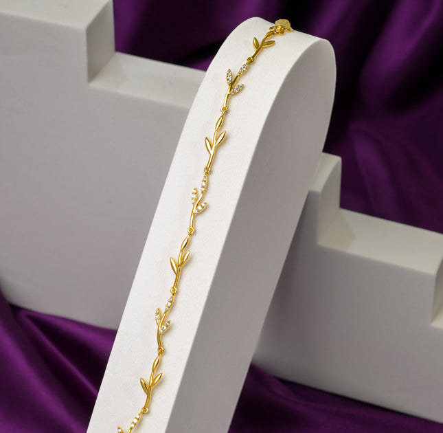 Golden Vine Leaf Bracelet