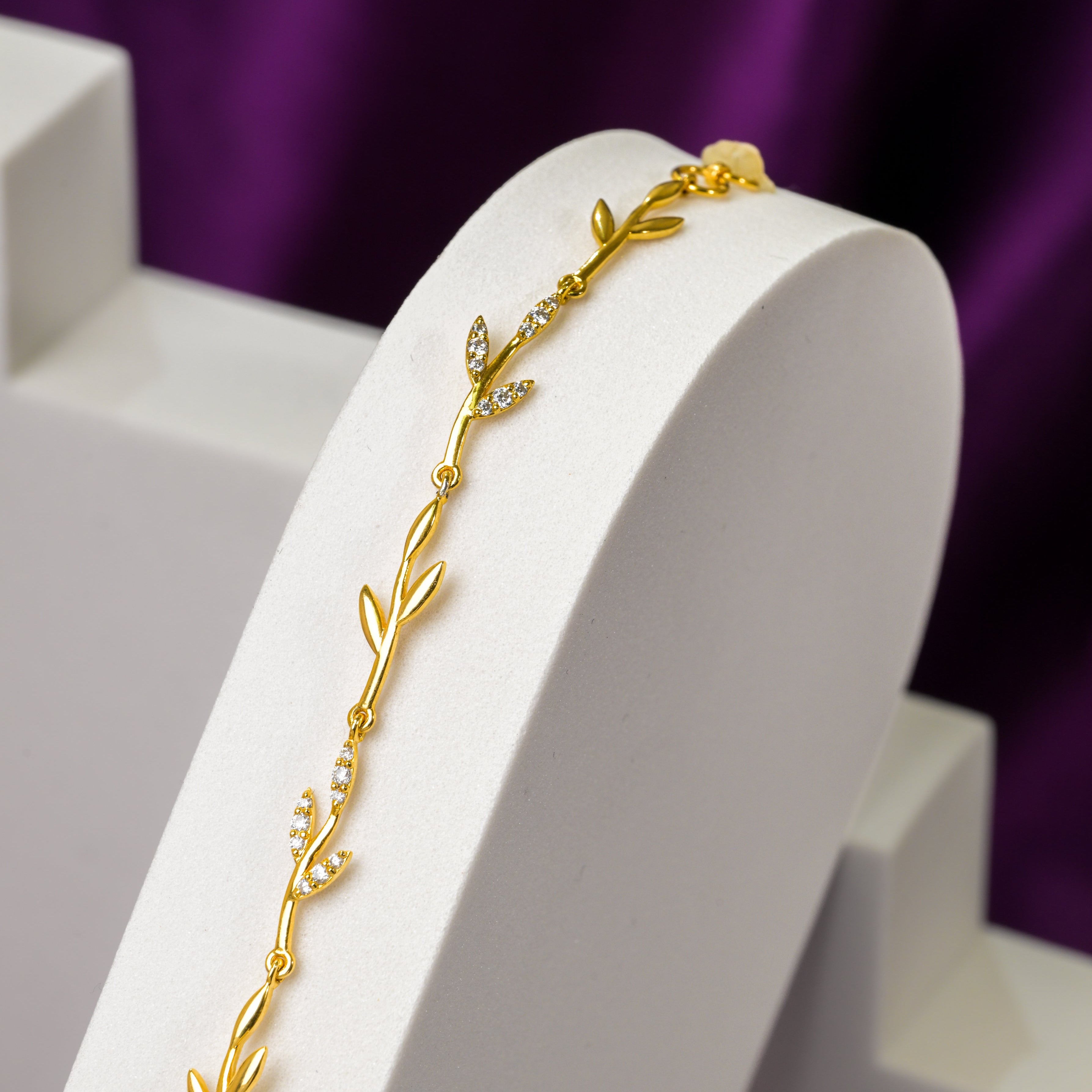 Golden Vine Leaf Bracelet