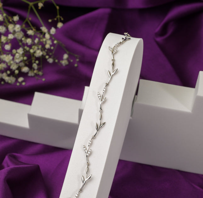 Silver Vine Leaf Bracelet