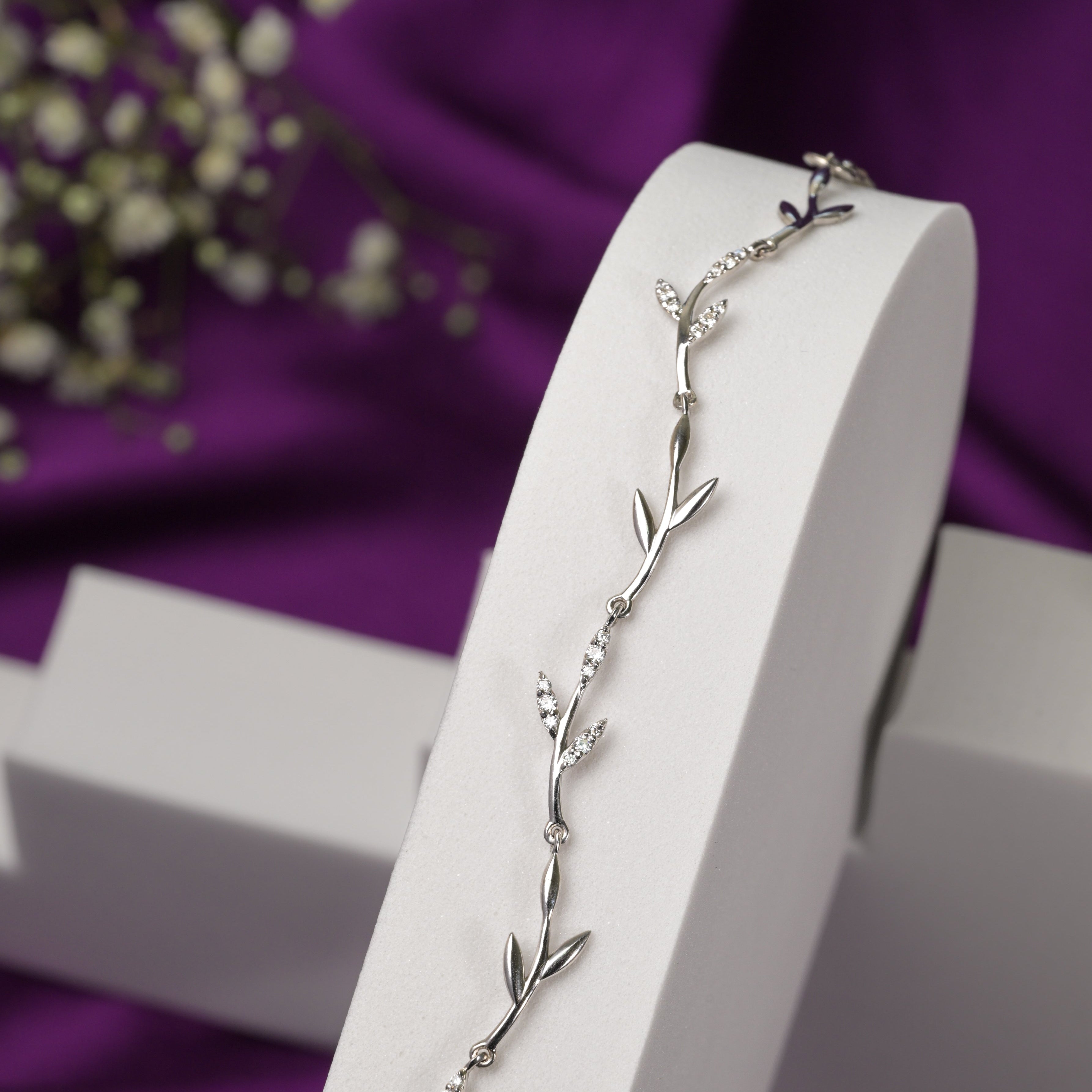 Silver Vine Leaf Bracelet