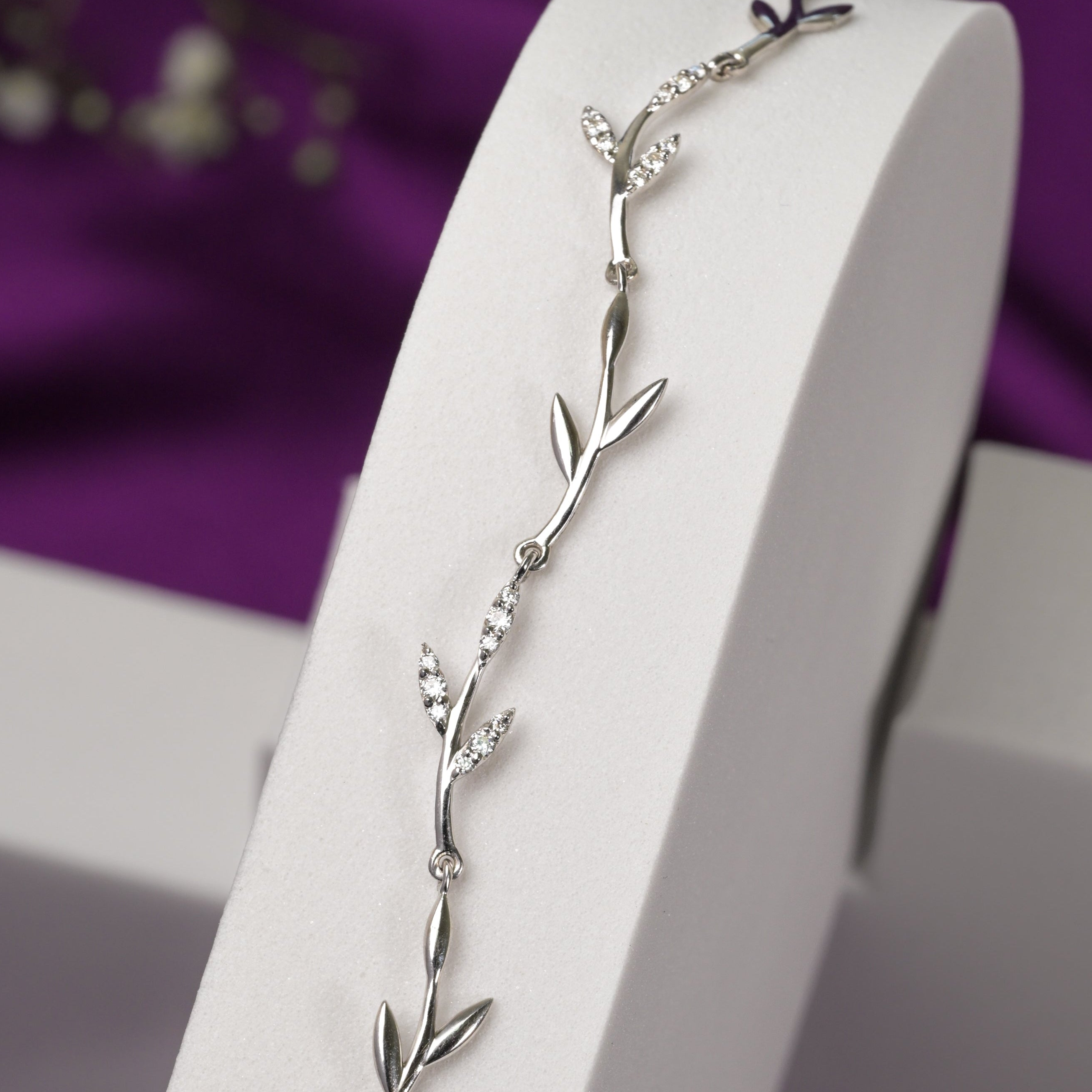 Silver Vine Leaf Bracelet