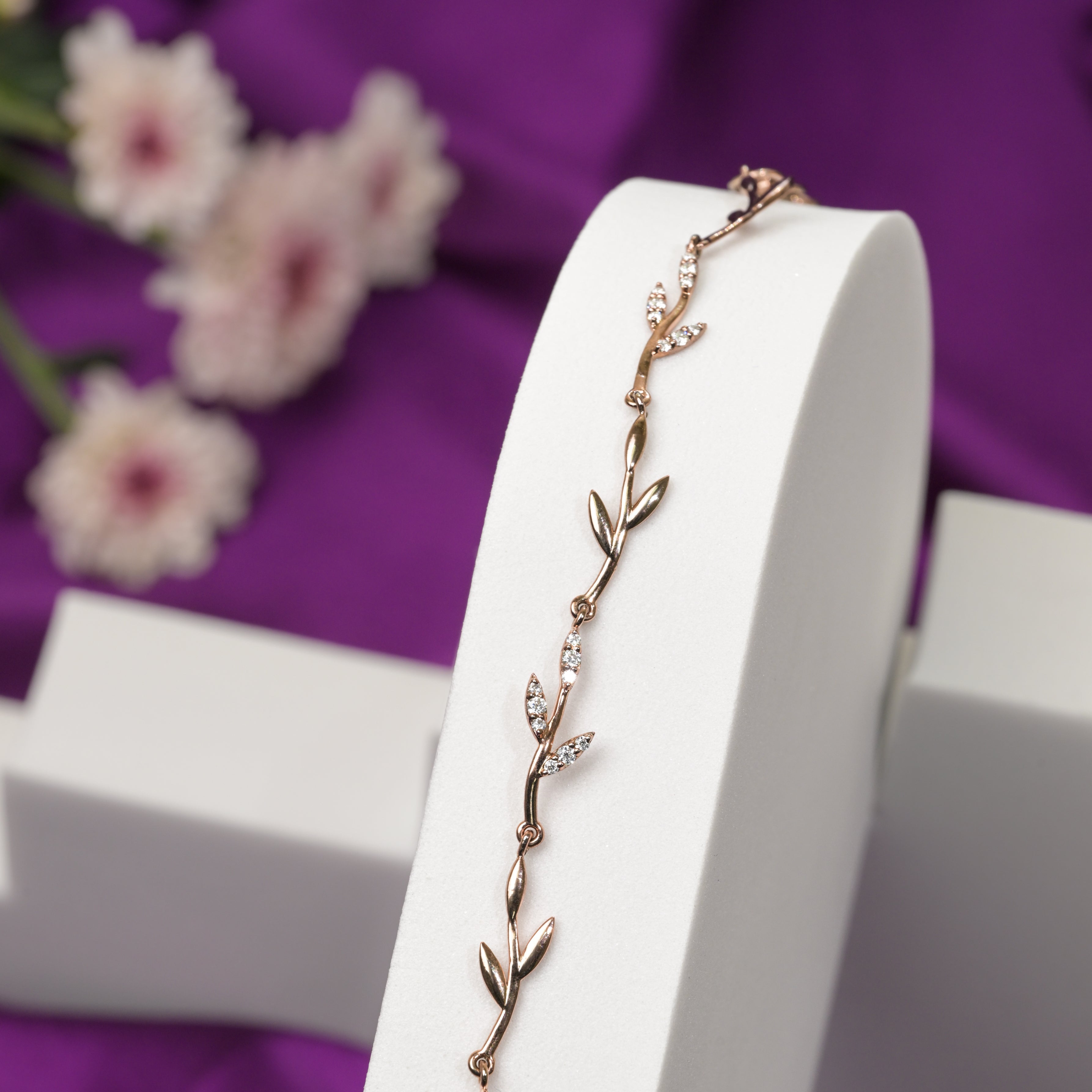 Rosé Vine Leaf Bracelet