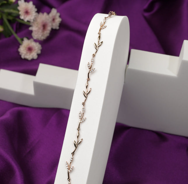 Rosé Vine Leaf Bracelet