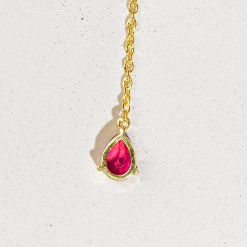 Scarlet Feather Drop Pendant