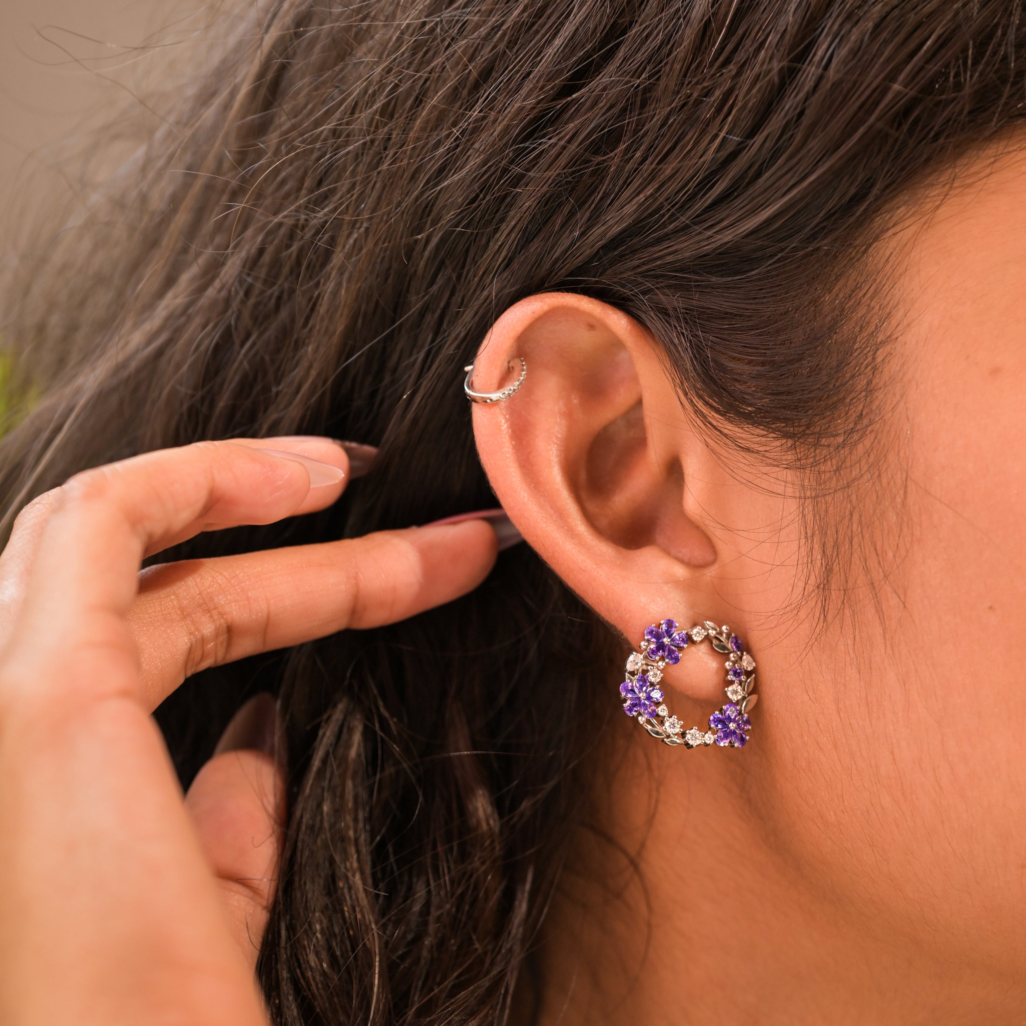 Lavender Royale Wreath Stud Earrings