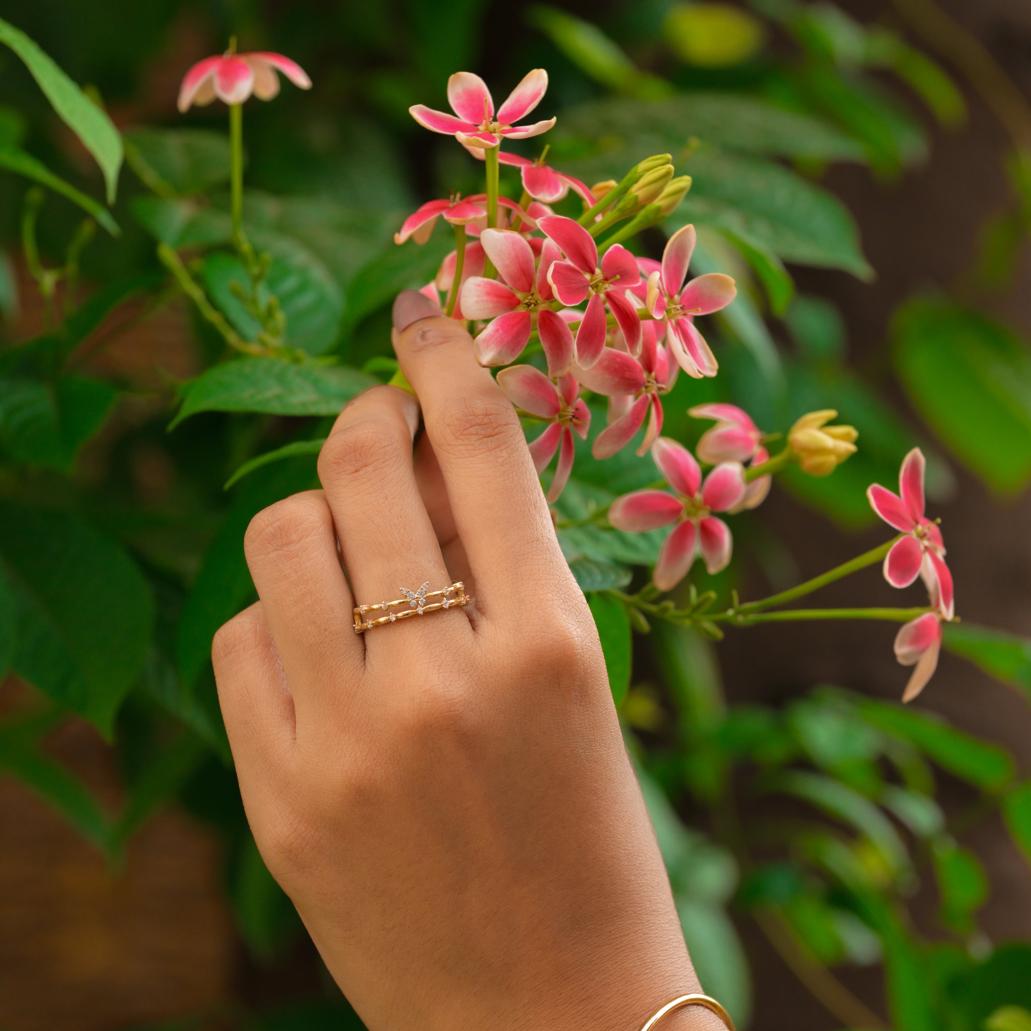 Golden Flutter Butterfly Ring