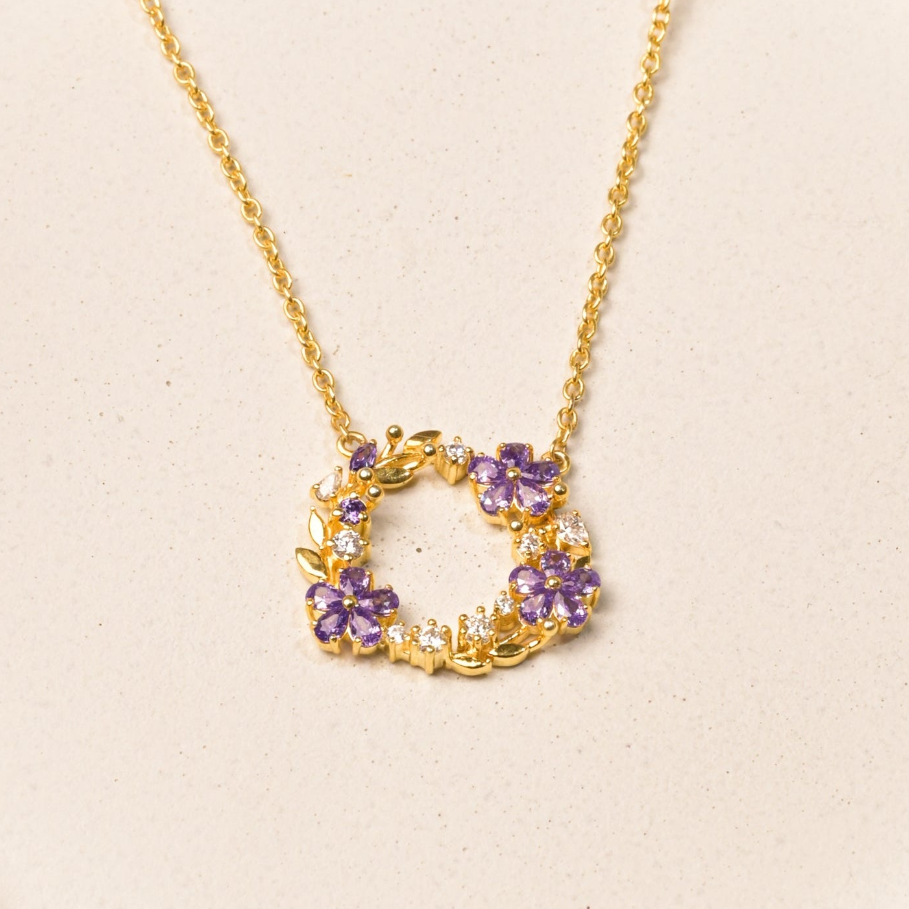 Midnight Bloom Wreath Pendant Necklace
