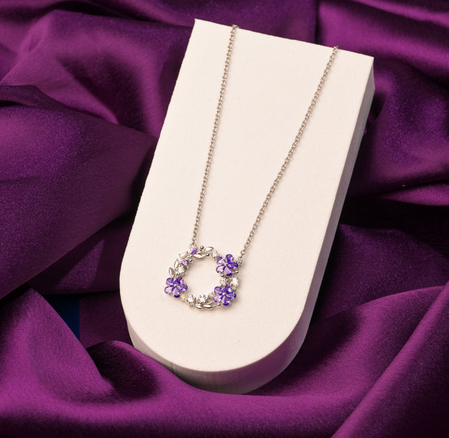 Lavender Luxe Wreath Pendant Necklace