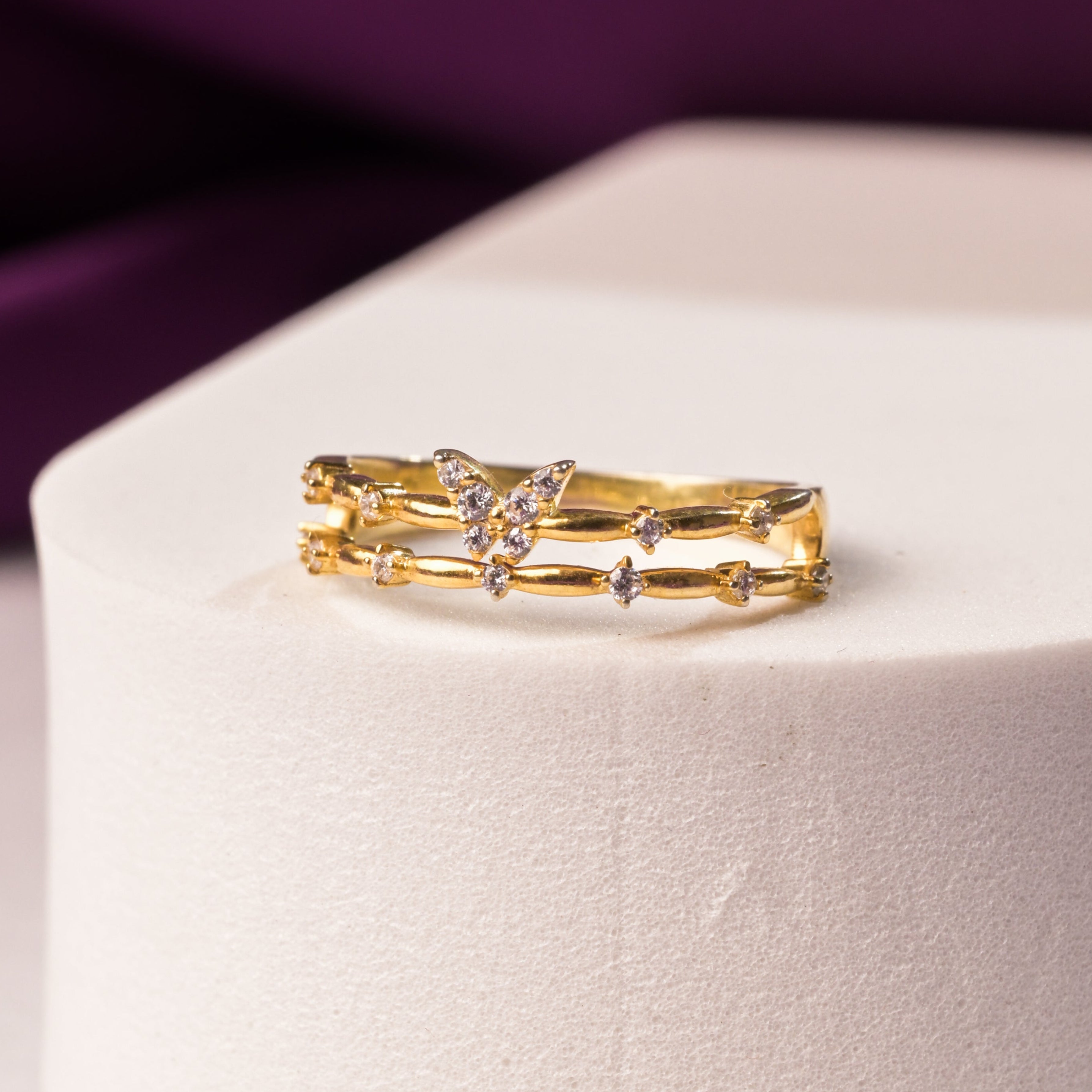 Golden Flutter Butterfly Ring
