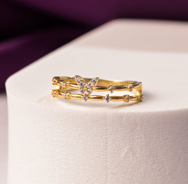 Golden Flutter Butterfly Ring