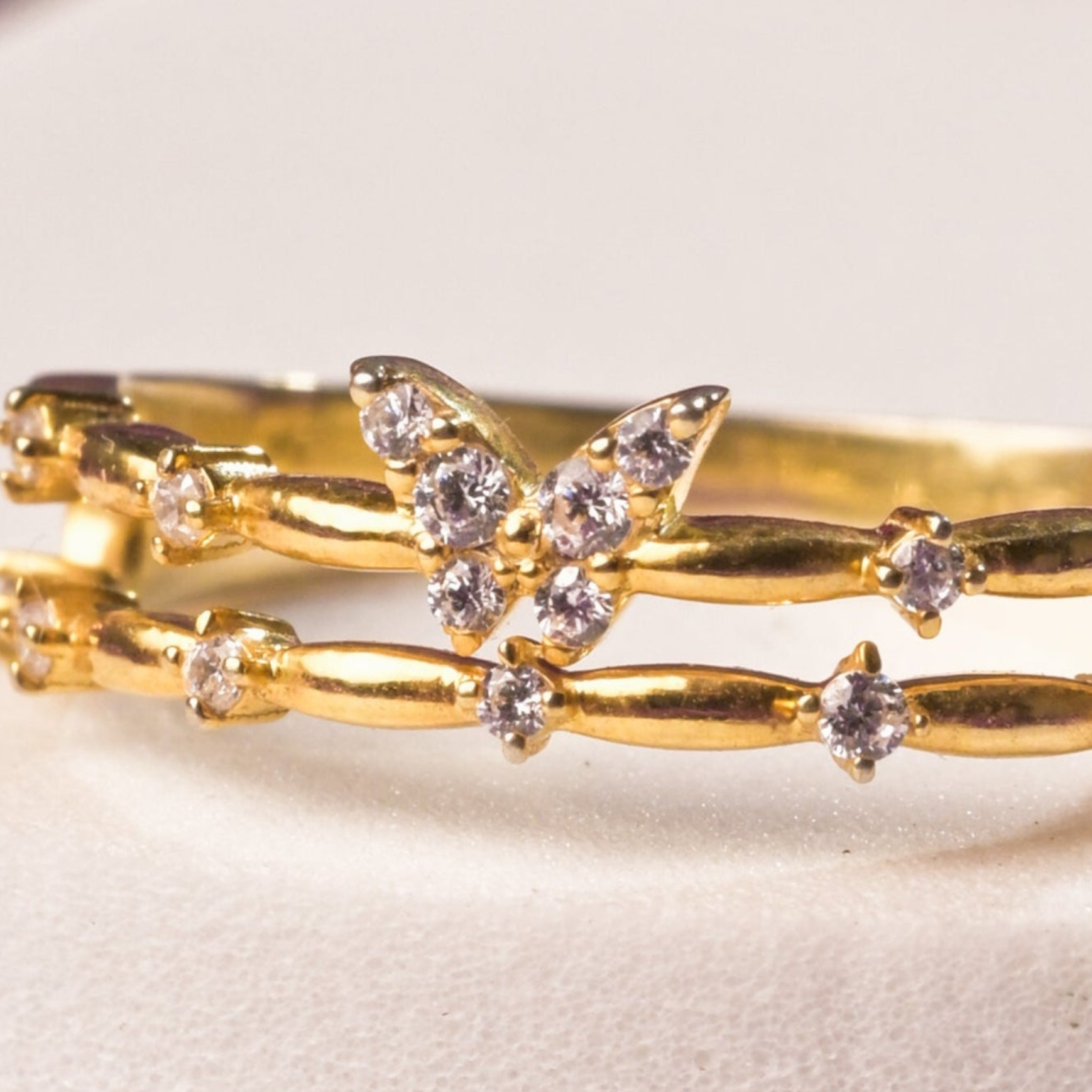 Golden Flutter Butterfly Ring