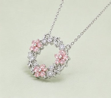 Rosé Frost Wreath Pendant Necklace