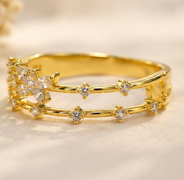 Golden Flutter Butterfly Ring