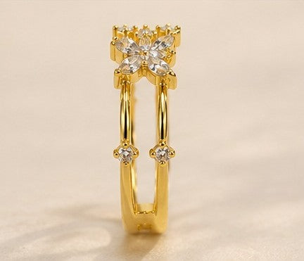 Golden Flutter Butterfly Ring