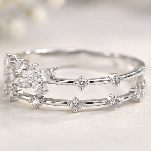 Silver Flutter Butterfly Ring