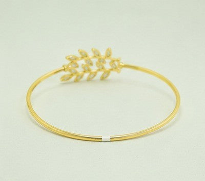 Golden Laurel Leaf Cuff Bracelet