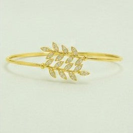Golden Laurel Leaf Cuff Bracelet