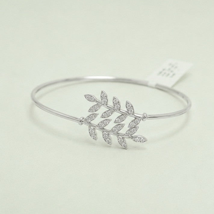 Silver Laurel Leaf Cuff Bracelet