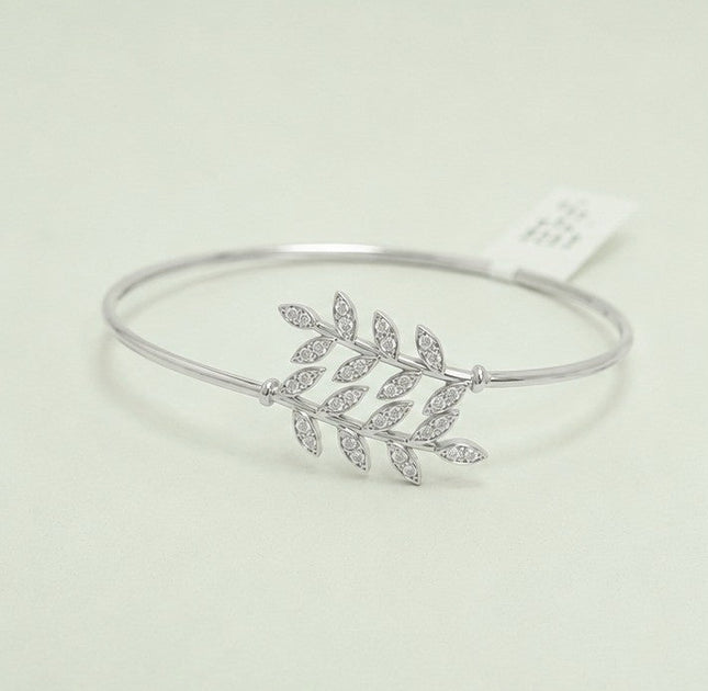 Silver Laurel Leaf Cuff Bracelet