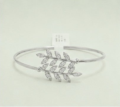 Silver Laurel Leaf Cuff Bracelet