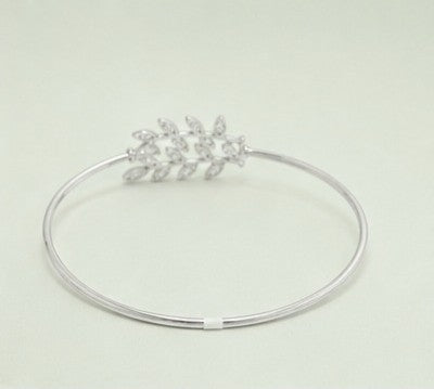 Silver Laurel Leaf Cuff Bracelet