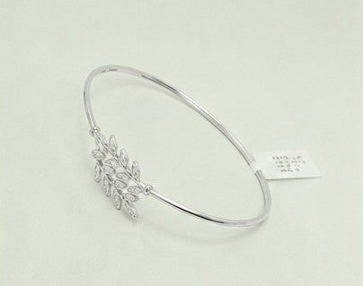 Silver Laurel Leaf Cuff Bracelet