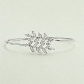 Silver Laurel Leaf Cuff Bracelet