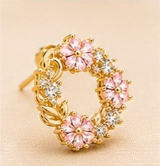Blush Aura Wreath Stud Earrings