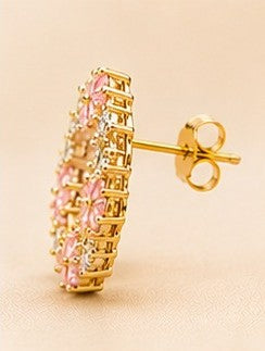 Blush Aura Wreath Stud Earrings