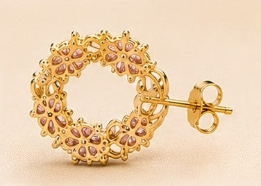 Blush Aura Wreath Stud Earrings