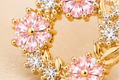 Blush Aura Wreath Stud Earrings