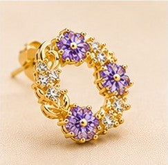 Violet Grace Wreath Stud Earrings
