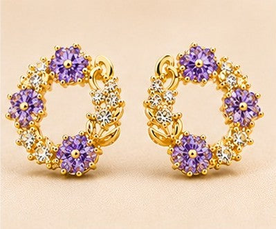 Violet Grace Wreath Stud Earrings