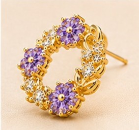 Violet Grace Wreath Stud Earrings