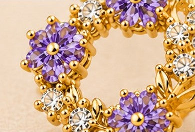 Violet Grace Wreath Stud Earrings