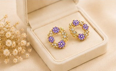 Violet Grace Wreath Stud Earrings