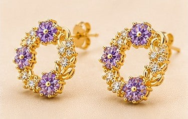 Violet Grace Wreath Stud Earrings