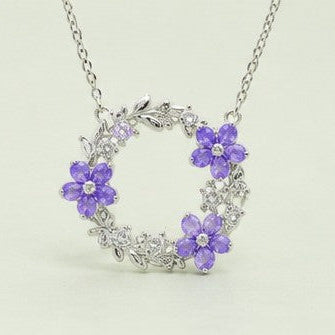 Lavender Luxe Wreath Pendant Necklace