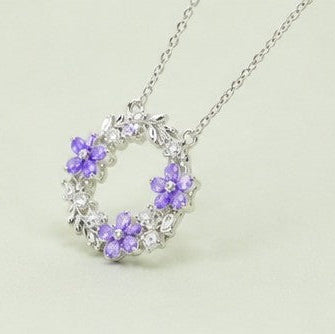 Lavender Luxe Wreath Pendant Necklace