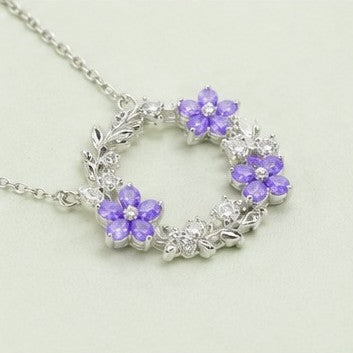 Lavender Luxe Wreath Pendant Necklace